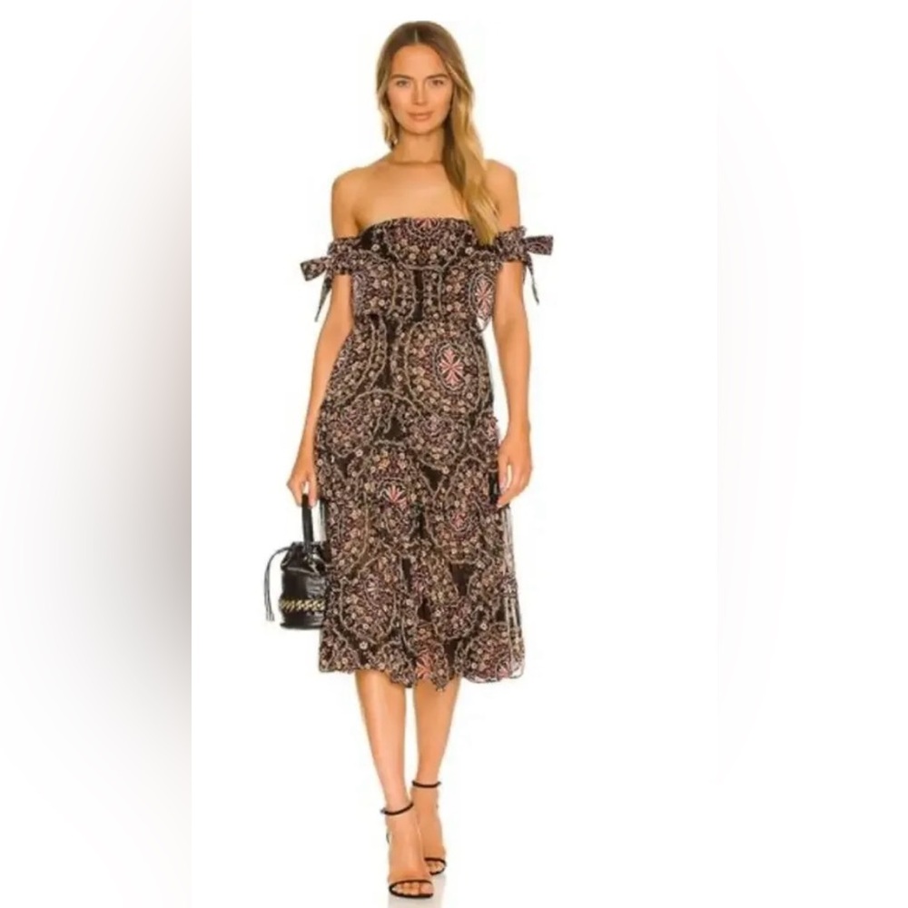 Misa Los Angeles “Micaela” flattering midi dress. Size large.